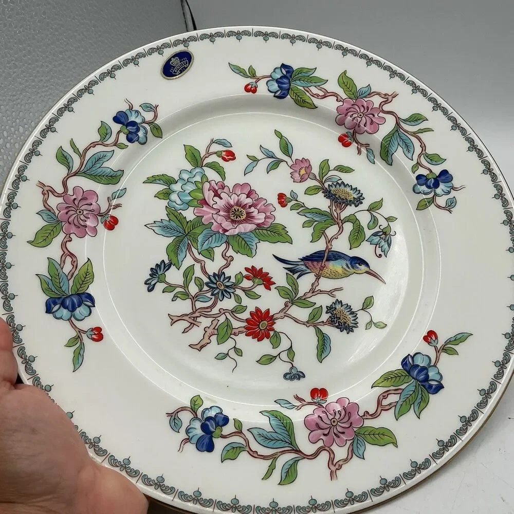 Aynsley Pembroke Bone China Round Serving Platter Bird Floral England